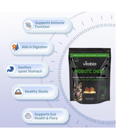 Probiotics For Dogs - Fibre Natural Dog Treats For Gut Health Anal Glands Treatment Dog Itchy Skin Relief and Scooter Gland Treatment For dogs with Psyllium Husk Pumpkin Probiotics Dog (60 Chews) 60 Count - Buy Online on GoSupps.com