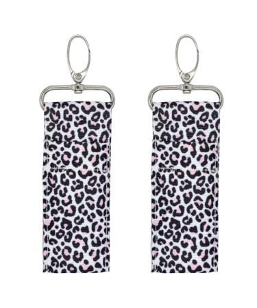 BESPORTBLE 2pcs Lip Balm Chapstick Pouch Keychain Strap Key Ring Bag Lipstick Holder with Keychain Key Ring Bags Leopard