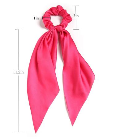 Pack of 2 Red Satin Knotted Bow Hair Scrunchies for Women and Girls - Buy Online on GoSupps.com