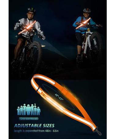 YLZZRS Reflective LED Belt Stripe - High Visibility Safety Lights for Night Walkers Runners & Dogs | Men Women & Children (Orange) - Buy Online on GoSupps.com