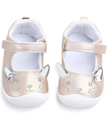 LACOFIA Baby Girls Mary Jane Flats - Infant Anti-Slip First Walking Shoes - Size 3 UK Child B - Gold - Buy Online on GoSupps.com