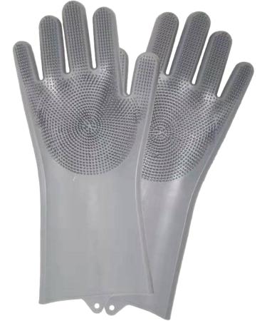 Dishwashing Gloves - Reusable Silicone Dishwashing Gloves Waterproof Household Cleaning Tools for Shower Room Car Cleaning Pet Care Clothes Quilt Light Gray - Buy Online on GoSupps.com