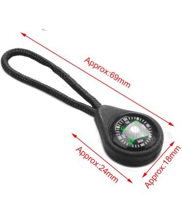Digjobk Mini Compass Zipper Pull for Outdoor Camping - 10PCS Black Navigation Accessory for Backpacks & Sports Gear - Buy Online on GoSupps.com