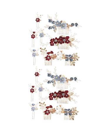 Angoily 4 Sets Bridal Headwear Hair Clips for Wedding Rhinestone Hair Comb Vintage Hair Accessories Hair Accessories for Women Hair Combs for Women Tiaras Side Combs Clothing Bride Pearl