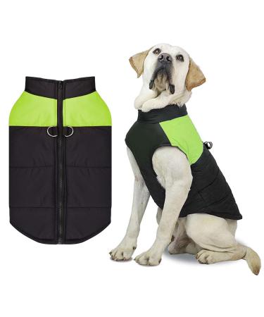 Dog coat for small dogs dogs jacket warm dog coat winter winter jacket dog coat waterproof winter coat dog for small medium large dogs with D-ring windproof dog jacket 3xl green