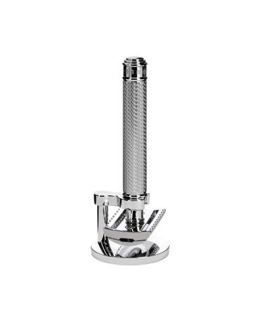M HLE Traditional Shaving Set - Safety razor with open comb and stand made of chrome-plated metal Chrome 1 piece (1 pack)