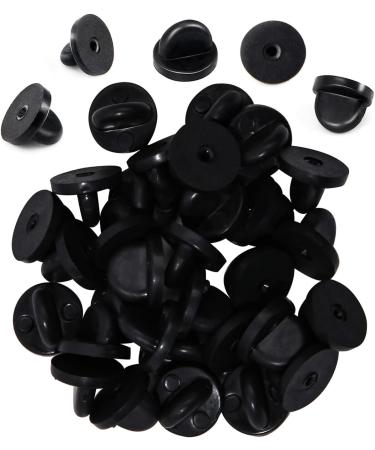 100PCS Rubber Pin Backs - Safety Backs for Lapel Pins, Brooches, Hats, Badges - Black - Buy Online on GoSupps.com