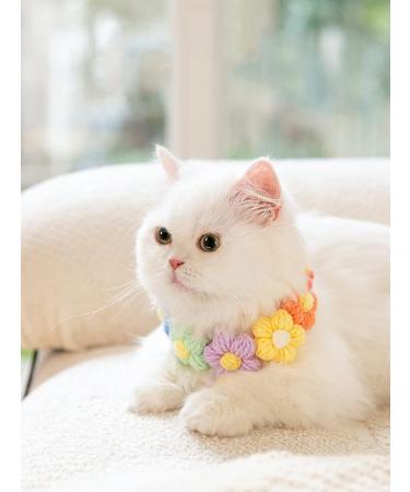 QWINEE Flower Decor Dog Collar - Cute Necklace for Small to Medium Dogs - Multicolor - S - Buy Online on GoSupps.com