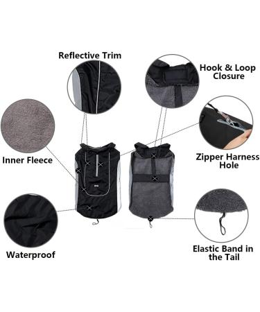 Morezi Waterproof Dog Coat with Harness Hole - Black, L Large (Back 40CM) - Buy Online on GoSupps.com