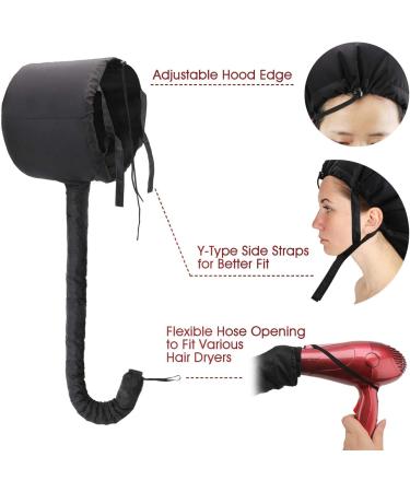 Segbeauty Adjustable Hair Dryer Hood - Deep Conditioning Treatment Cap with Y-Type Side Belt - Black - Buy Online on GoSupps.com