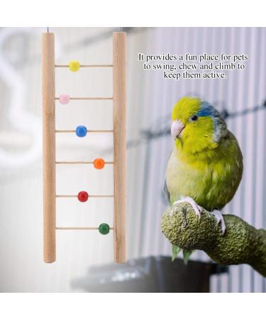 Parrot Wooden Ladder Perch Pet Birds Climbing Hanging Swing Toy for Parakeet Cockatiel Macaw African Grey Cockatoo Lovebird Finch(Beads) - Buy Online on GoSupps.com