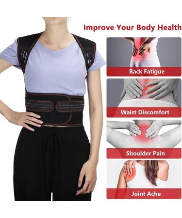Tourmaline Self-Heating Full Back Support Belt 108Pcs Magnets Waist Brace Back Posture Vest Spine Shoulder Posture Correction Belt (Size : Large) (X) (Medium) - Buy Online on GoSupps.com