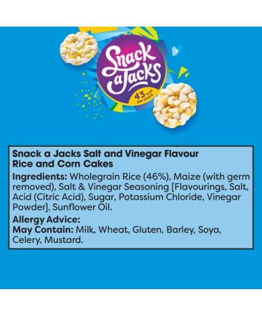 Snack a Jacks Salt and Vinegar Sharing Rice Cakes Crisps - 4.12 Oz - Buy Online on GoSupps.com
