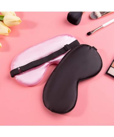 Audamp Sleep Mask Eye Mask Set - Adjustable Silk Soft & Skin-Friendly 2 Pack (Pink & Black) for Ultimate Comfort - Best for Travel & Sleep - Buy Online on GoSupps.com
