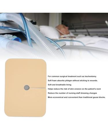 10x7.5cm Tracheotomy Dressing Pad Reusable Foam Waterproof Tracheotomy Pad Tracheal Frenulum Foam Waterproof Skin Friendly Suitable for Neck Surgery - Buy Online on GoSupps.com