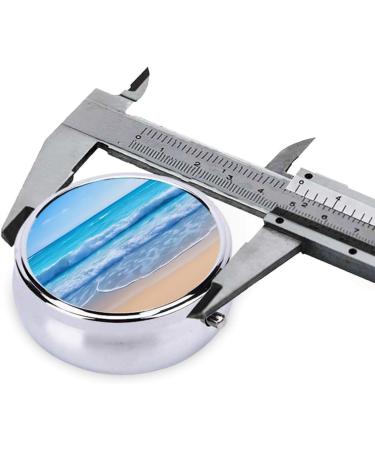 Round Beach & Sea Pill Box 3 Compartment Portable Organizer for Vitamins & Medications Travel-Friendly Decorative Pill Case - Buy Online on GoSupps.com