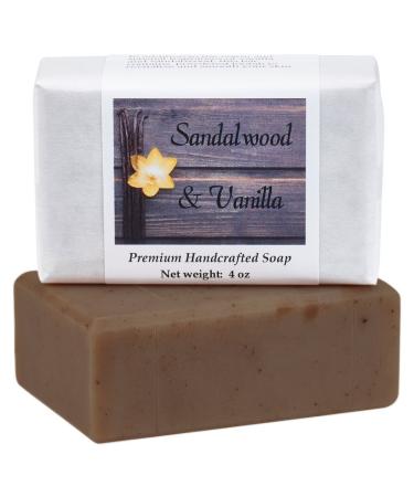 Sandalwood Vanilla Handmade Soap with Cocoa Butter and Shea Butter - MoonDance Soaps, 4 oz Bar - Buy Online on GoSupps.com