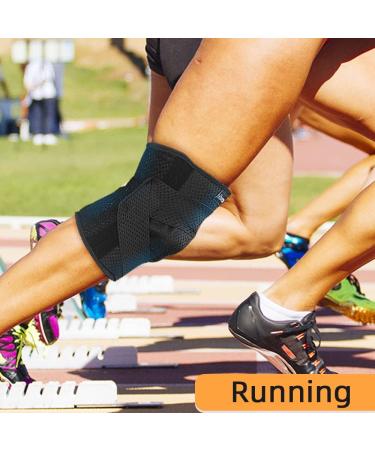iHuan Open Patella Knee Brace for Men & Women - Adjustable Compression Sleeve with Side Stabilizers for Meniscus Tear, MCL, ACL, Arthritis - Black Large - Buy Online on GoSupps.com