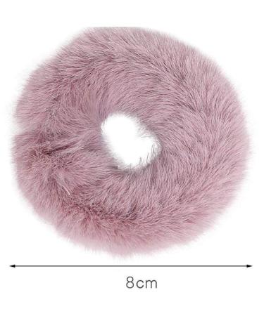 5PCS Sweet Rabbit Faux Fur Pom Pom Scrunchies - Elastic Hair Accessories for Women, Girls, and Kids - Buy Online on GoSupps.com