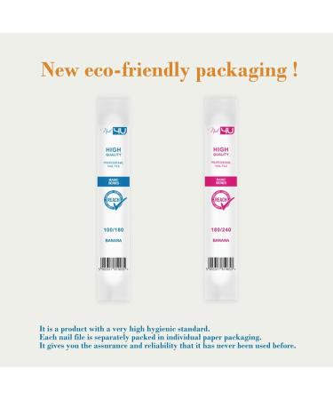 SET of 2 Professional Curved Nail Files Banana Emery Boards for False Nails Acrylic Gel Tips Manicure tools by Nail4U Double sided 100/180 180/240 Grit - Buy Online on GoSupps.com