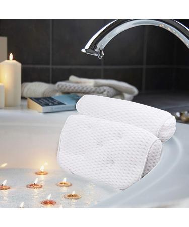 AmazeFan Bath Pillow, Bathtub Spa Pillow with 4D Air Mesh Technology and 7 Suction Cups, Helps Support Head, Back, Shoulder and Neck, Fits All Bathtub, Hot Tub and Home Spa US. Patent Design