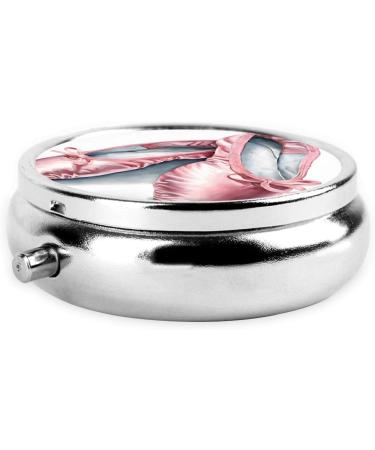 Ballet Dancer Round Pill Box | 3 Compartment Portable Travel Medicine Organizer | Mini Decorative Pocket Purse for Vitamins & Tablets - Buy Online on GoSupps.com