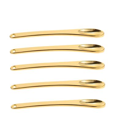 FRCOLOR 10 PCS face cream scoop Makeup Cream Spoons mudpack makeup pick tool massage spatula Mini Makeup Spoons Environmental protection zinc alloy girl Metal Sampling shovel 1 Count (Pack of 1) Goldenx2pcs