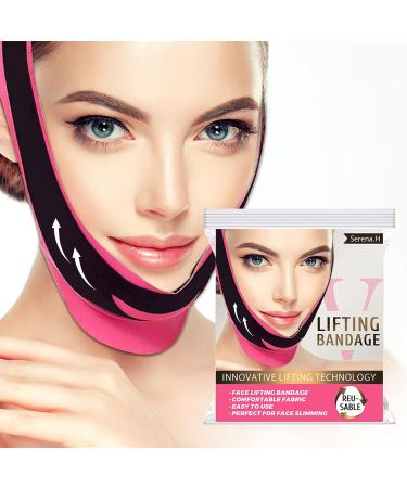 Elastic Face Slimming Bandage V Line Face Shaper Women Chin Cheek Lift Up Belt Facial Anti Wrinkle Strap Face Care Slim Tools Red black