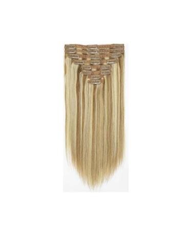 Hair Toppers for Women Clip In Human Hair Extensions Straight Highlight Ash Brown to Blonde #8/613 Human Hair Extensions 120 Grams Hair Extensions Layered Hairpiece Messy Hair Bun Hairpiece(16inches) 16inches 120g/Set