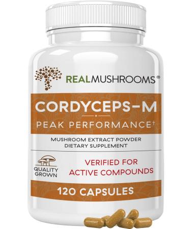 Cordyceps Performance Mushroom Extract Powder Supplement - Improve Energy and Endurance (120ct) Non-GMO (60 Days) 120 Count (Pack of 1)