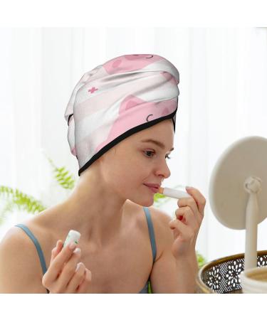 Microfiber Hair Drying Cap - Cartoon Pig Design Soft & Absorbent Quick Dry Towel for Curly Long & Thick Hair - Buy Online on GoSupps.com