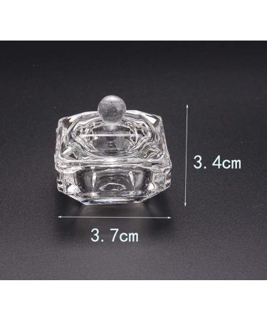 JIHUOO 2 Pieces Clear Dappen Glass Nail Art Cups - Nail Powder & Liquid Dappen Dishes with Lid - Buy Online on GoSupps.com