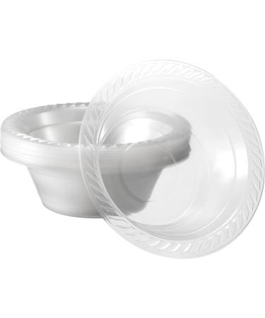 GOURMEX 5oz Plastic Plates Disposable | Clear Party Plates Bulk Disposable Plates | Microwaveable Food Safe BPA Free Disposable Plates (5oz) - Buy Online on GoSupps.com