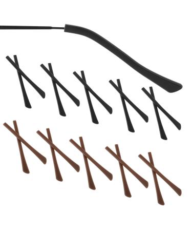 Silicone anti -slip coatings 10 pairs of slide -resistant anti -slip glasses brick repair glasses silicone coatings end caps anti -slide silicone glasses (black + brown) - Buy Online on GoSupps.com