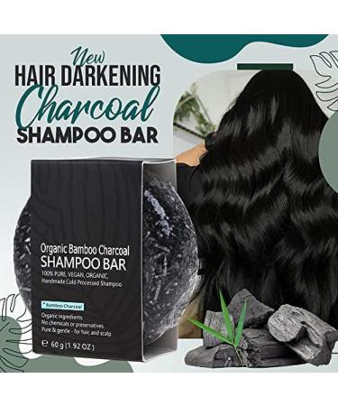 2PCS Hair Darkening Charcoal Shampoo Bar Organic Bamboo Charcoal Shampoo Soap Organic Gray Reverse Shampoo Bar Solid Shampoo Soap for Repair Dry Damaged Hair for All Hair Types - Buy Online on GoSupps.com