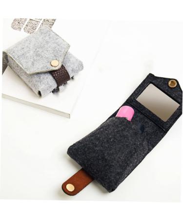 Shop Minkissy 2 Pcs Lipstick Bag & Mini Wallet | Lip Balm Holder & Organizer - Light Grey - Buy Online on GoSupps.com