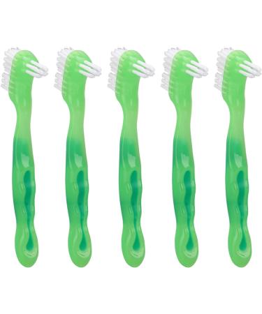 Prosthesis Brushes Set | Double-Sided Soft Hair | Plaque Removal & Loose Toothbrush for Seniors | Portable & Everyday Use (Green) - Buy Online on GoSupps.com