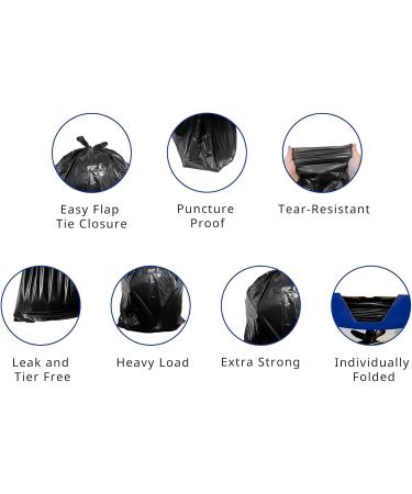 Packpact 40-Gallon Heavy-Duty Black Trash Bags (100-Count) - Extra Strong 35x47 Inch Garbage Bags for Home Kitchen Restaurant & Office Use - Multipurpose Waste Bin Liners - Buy Online on GoSupps.com