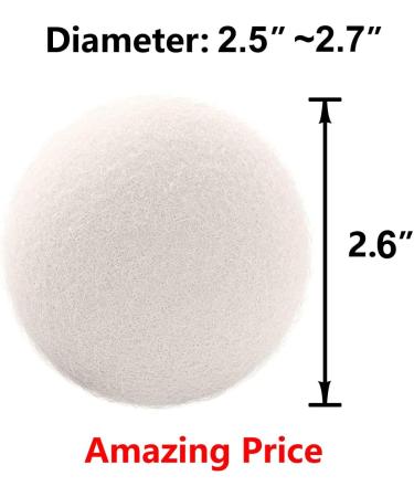 Otylzto Wool Dryer Balls 6-Pack - Natural Fabric Softener for Laundry - Reduce Wrinkles & Dry Clothes Faster - Eco-Friendly Reusable Drying Balls - Buy Online on GoSupps.com