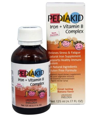 Pediakid Iron + Vitamin B Complex All New Formula Natural Vitamins & Mineral Supplement to Help Children with Fatigue Tiredness and Frail Conditions