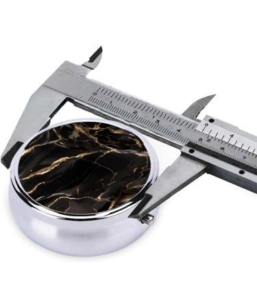 Black Gold Marble Round Pill Box | 3 Compartment Portable Organizer for Travel - Buy Online on GoSupps.com