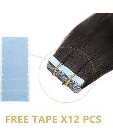 Yilite Tape Extensions Real Hair - Natural Black 50cm | 20 Pieces 50g Invisible Silky Straight Skin Weft - Buy Online on GoSupps.com