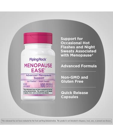 Piping Rock Menopause Supplement for Women - 100 Capsules | Advanced Support Formula for Night Sweats & Hot Flashes - Non-GMO Gluten Free - Buy Online on GoSupps.com