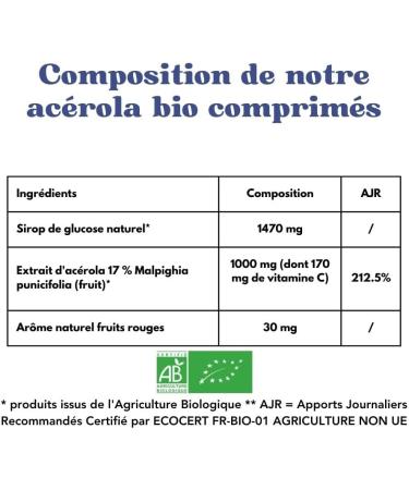 Ac rola Bio 100% Naturelle Riche en Vitamine C Compl ment Alimentaire Vegan Id al pour la Vitalit et l' nergie 120 Comprim s de Qualit Premium | Made in France Rue des Plantes - Buy Online on GoSupps.com