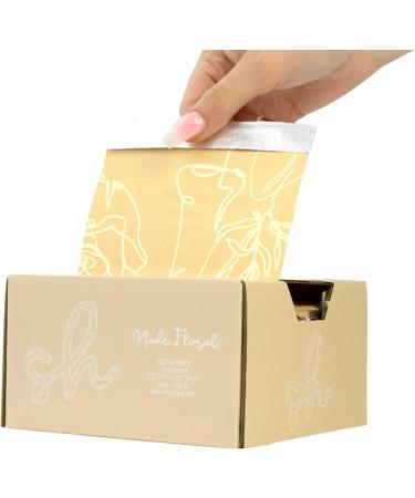 500 Pre-cut Extra Wide Pop Up Hair Foil Sheets for Highlighting and Balayage - 12.7cm x 27.9cm - Embossed with Gold Floral Print Design - Buy Online on GoSupps.com