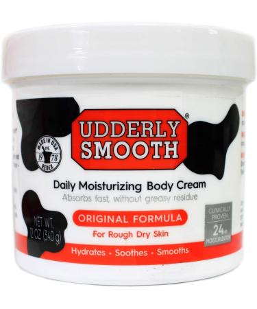 Udderly Smooth Body Cream  Original Formula  12 Oz Jar  Lightly Scented 12 Ounce (Pack of 1)