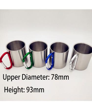 Digjobk Stainless Steel Toothbrush Mug - Portable Outdoor Cup with Handle & Carabiner for Camping Traveling Hiking - Red - Buy Online on GoSupps.com