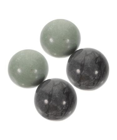 Wofashpuret Hand 2 sets ball black marbles gemstones for tinkering massage devices massage devices for adult black gemstones metal bassage chinese balls handballs