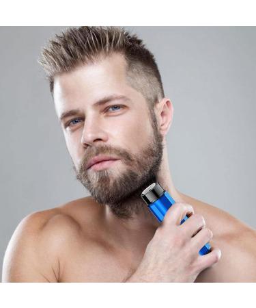 Travel Electric | Washable Mens Electric - Portable Shaver Rechargeable for Men's Short Hard Beard Shaving Trimming Blue - Buy Online on GoSupps.com