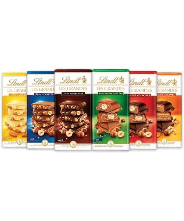 Lindt - LES GRANDES Hazelnut Praline Bars - Dark Chocolate 225g - Buy Online on GoSupps.com